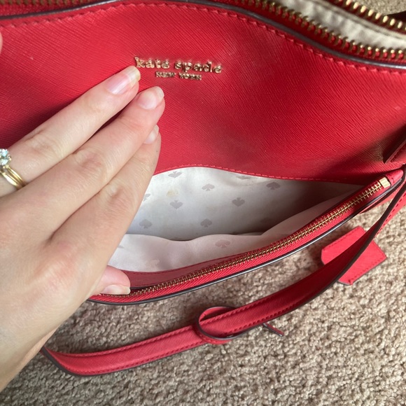 Leather Kate Spade Red Tote and Matching Wallet - Picture 5 of 11